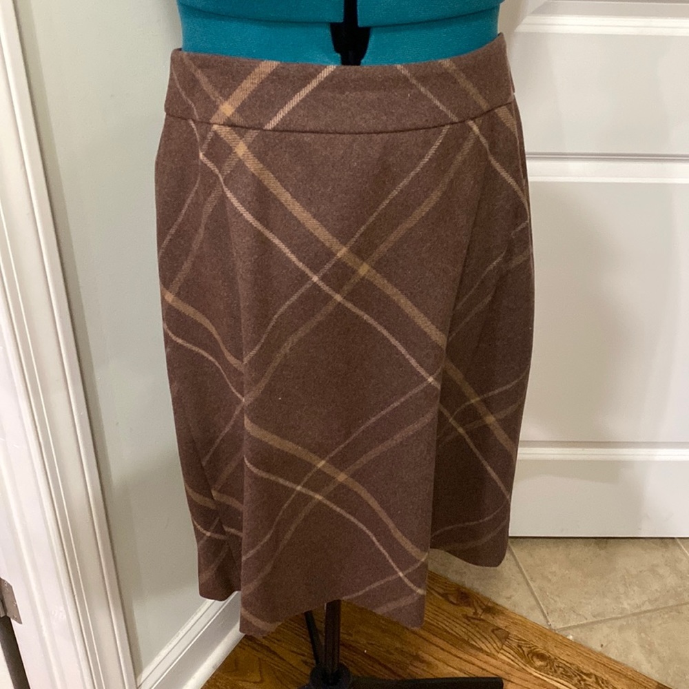 Ann Taylor wool skirt, brown and tan